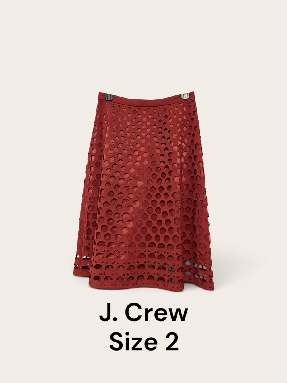 J. Crew Laser-Cut A-Line Midi Skirt - Size 2